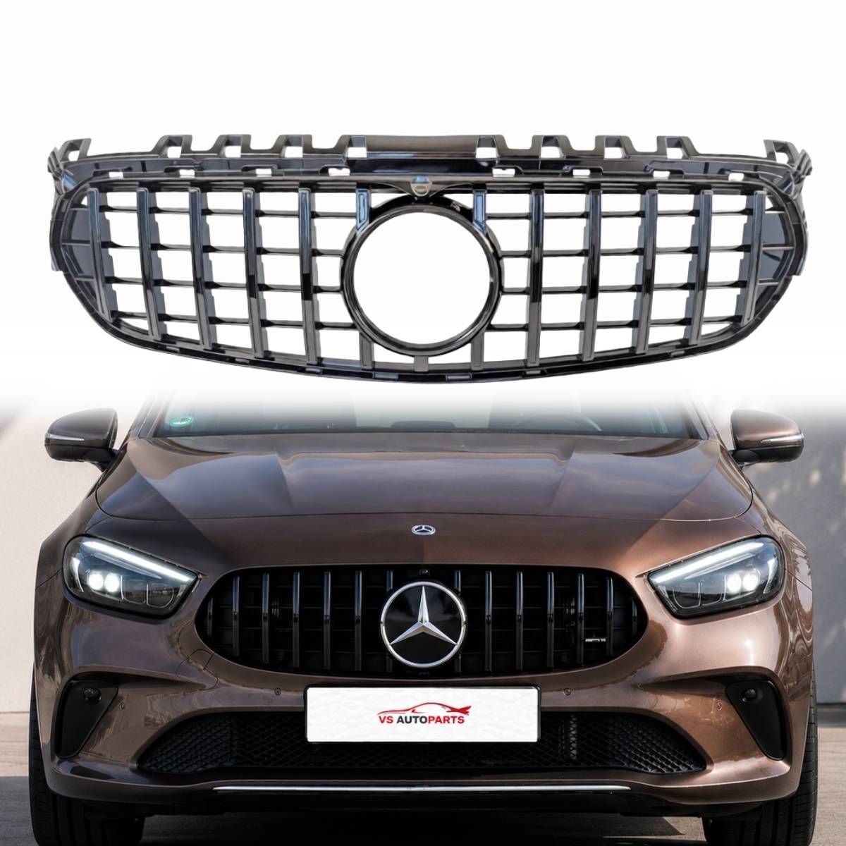 Mercedes-Benz B-Class W247  Sport GT Style Gloss Black Front Radiator Grille (2018–2023)