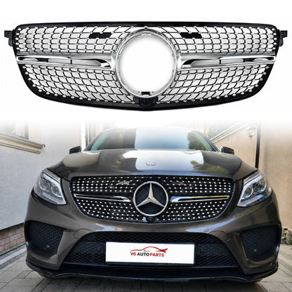 For Mercedes GLE-Class X292 GLE500 GLE400 Compatible Front Bumper Grille Coupe Facelift 2015-2018