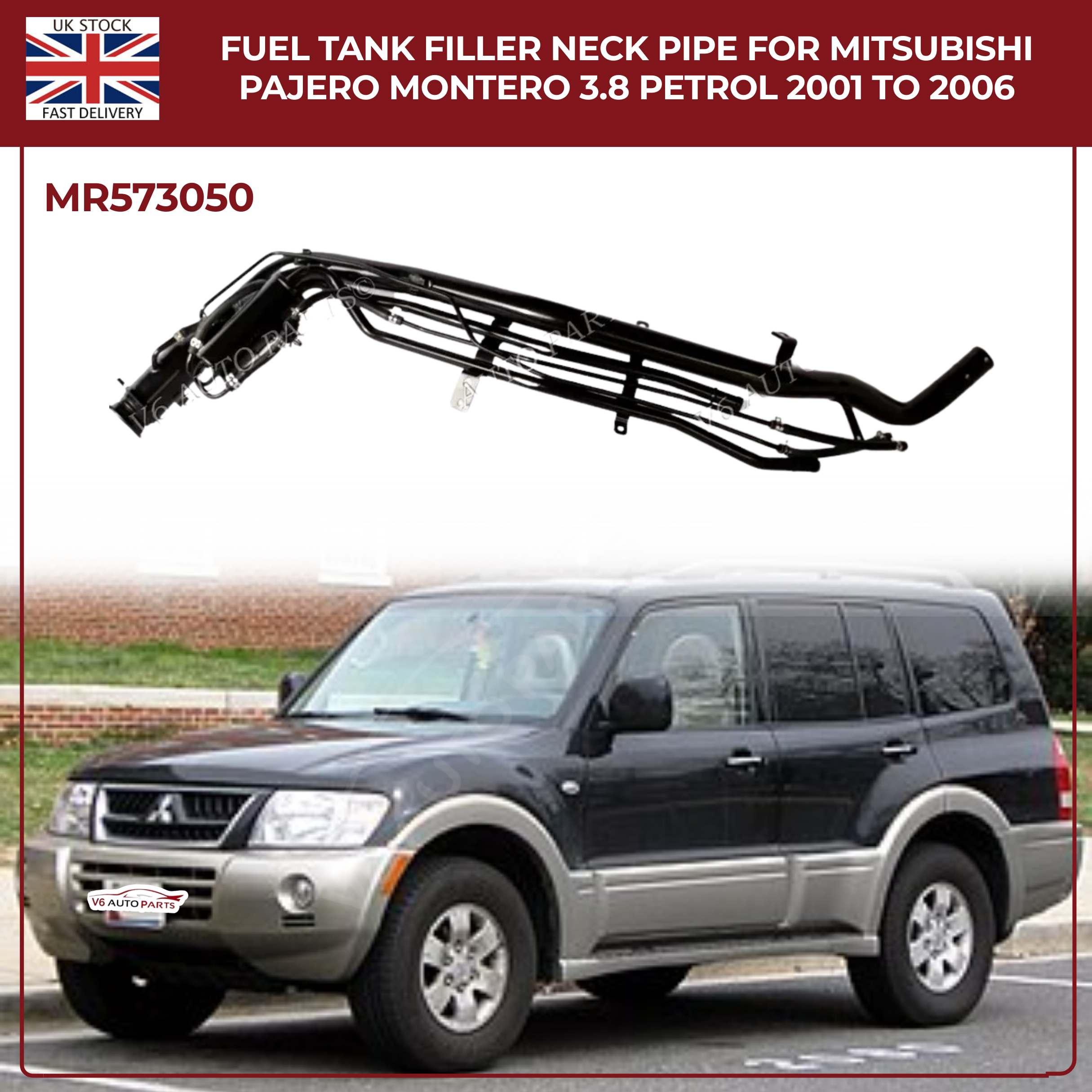 2002–2006 MITSUBISHI PAJERO MONTERO 3,5 3,8 V6 BENZIN-KRAFTSTOFF-FÜLLHALSROHR