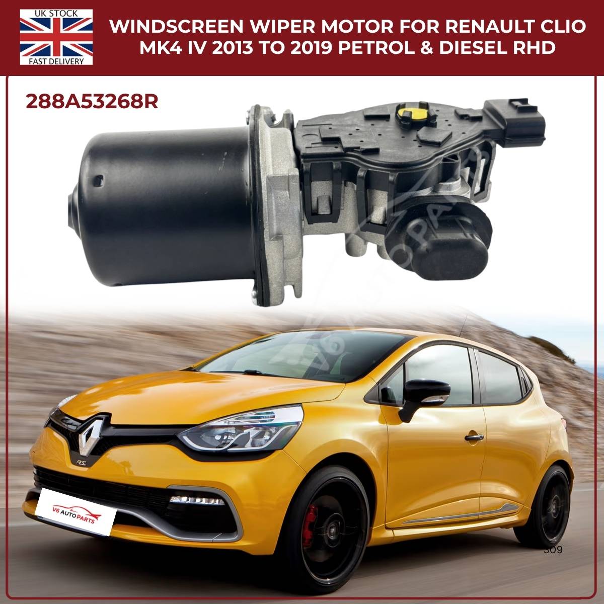 Front Windscreen Wiper Motor for Renault Clio MK4 (2013–2019) Petrol & Diesel – RHD