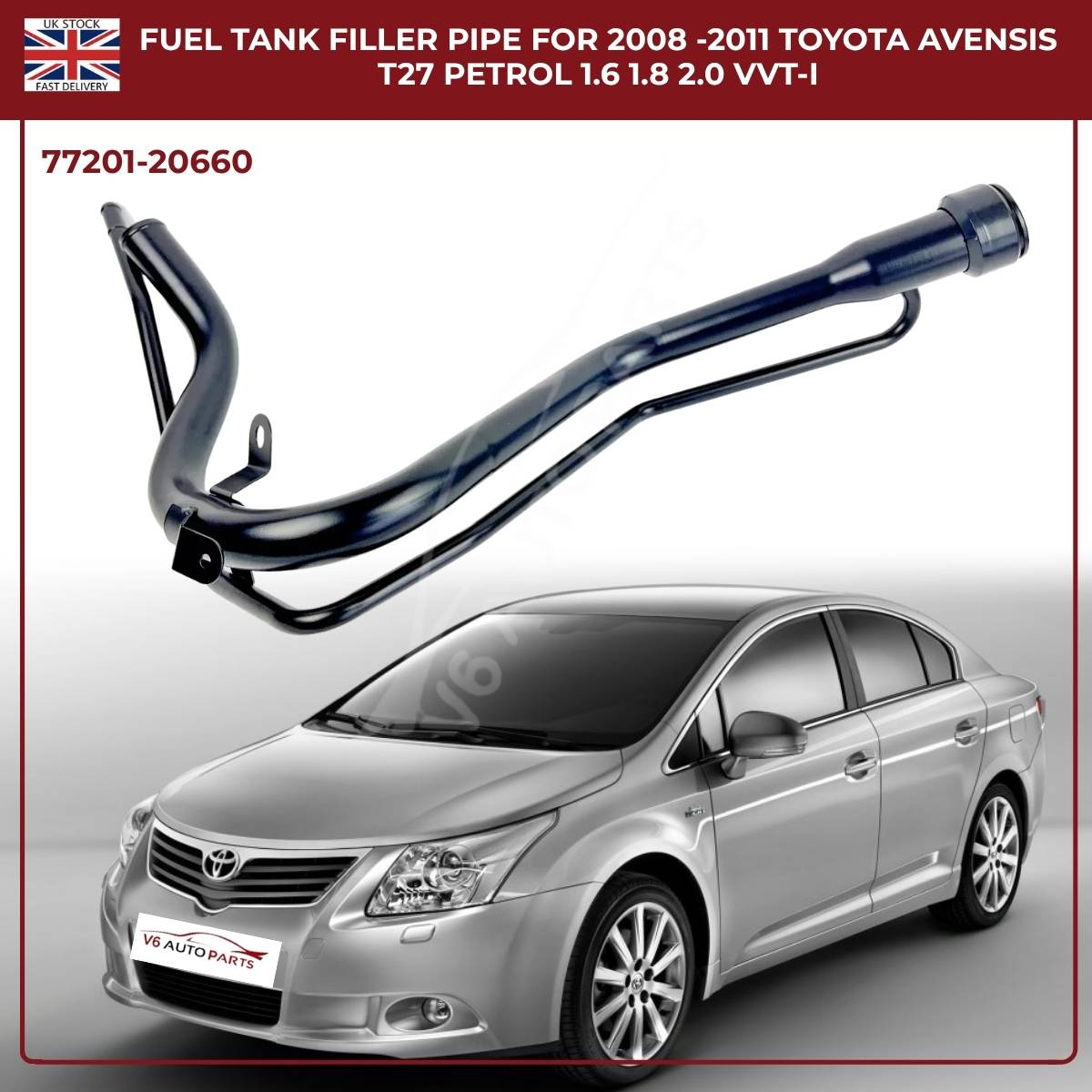 image of 2008–2011 Toyota Avensis petrol fuel tank filler pipe