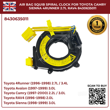 Air Bag Squib Spiral Spring Fits Toyota Picnic RAV4 4Runner  2.2 2.0 (84306-35011)
