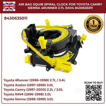 Air Bag Squib Spiral Spring Fits Toyota Picnic RAV4 4Runner  2.2 2.0 (84306-35011)