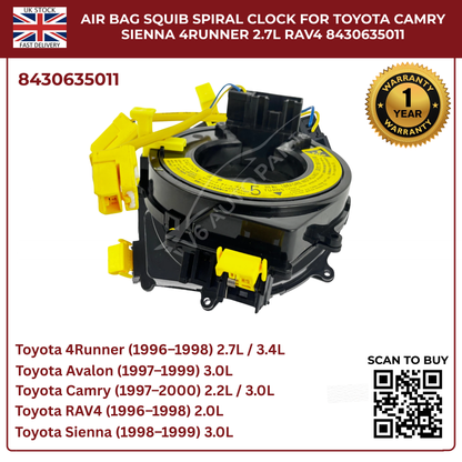 Air Bag Squib Spiral Spring Fits Toyota Picnic RAV4 4Runner  2.2 2.0 (84306-35011)