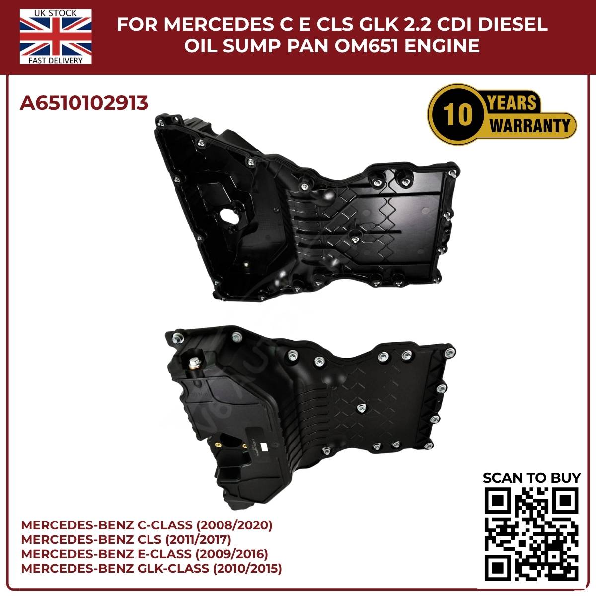 Image of Mercedes CLS 2.2 CDI replacement sump pan product number A6510102913