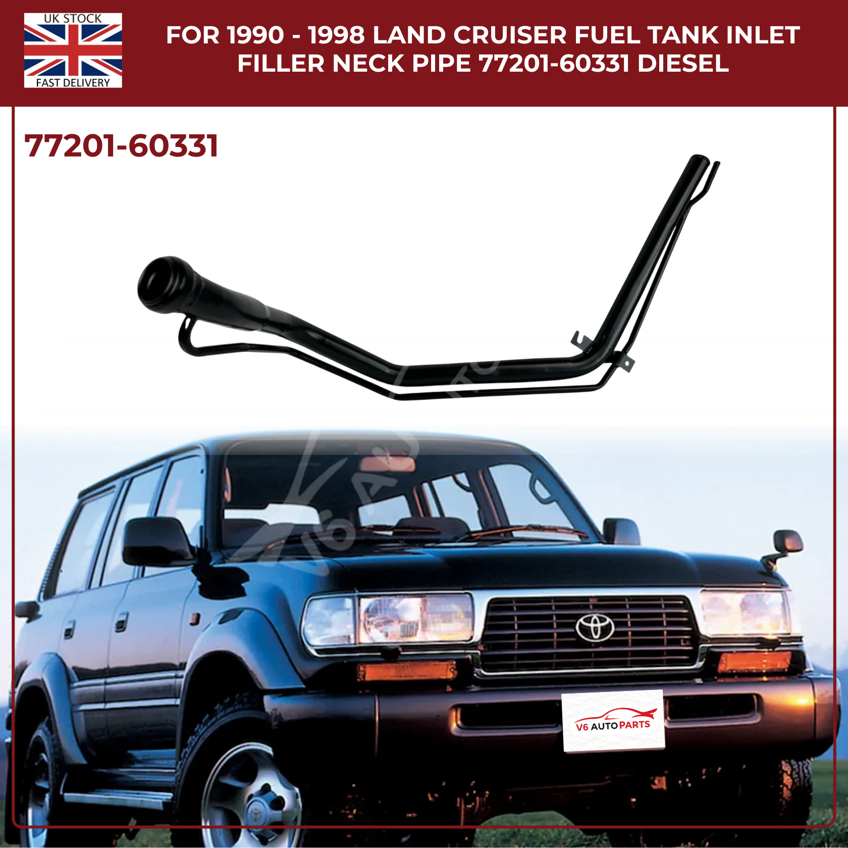 Fuel Tank Filler Neck Pipe – Toyota Land Cruiser 80 Series 4.5 Diesel (1HDFT / 1HDT / 1HZ) 1990–1998
