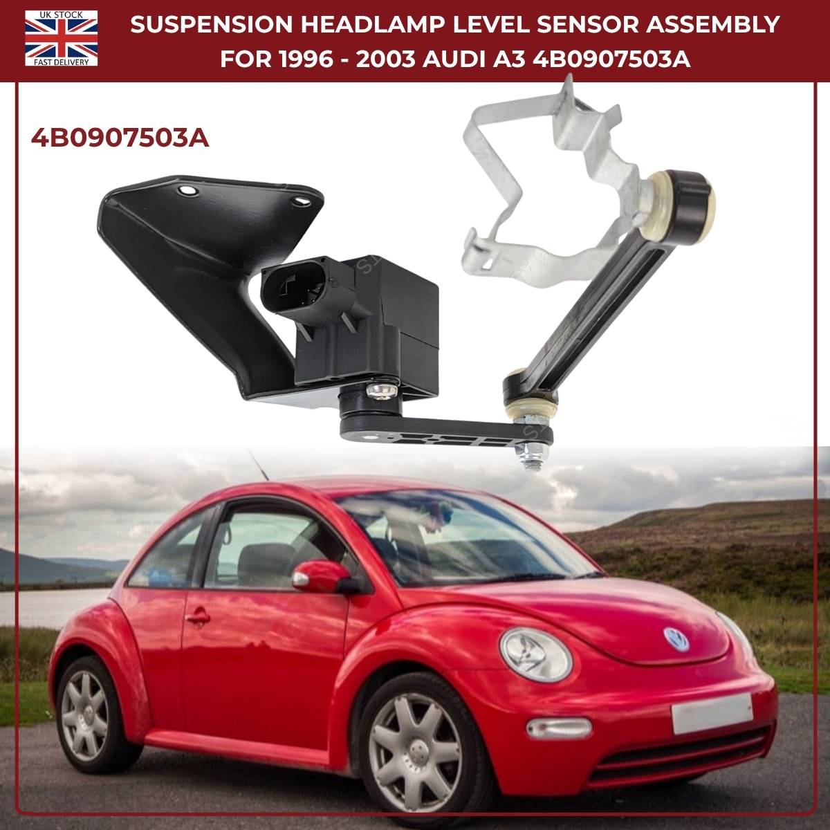 Front Left Suspension Height / Headlight Level Sensor for Audi TT 8N (1998–2006) – OEM 4B0907503A