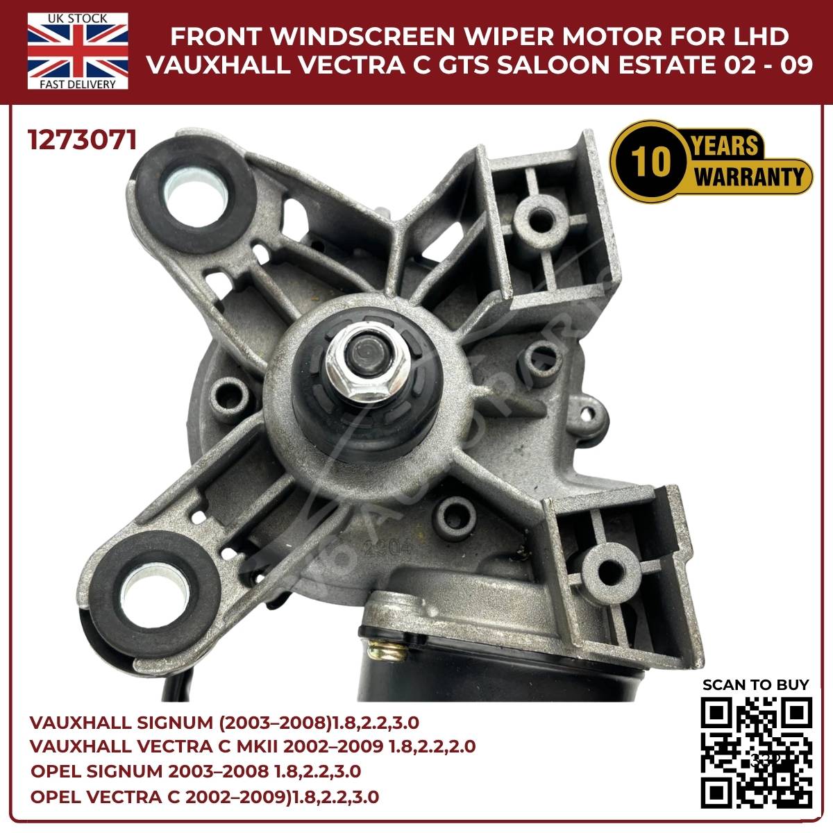 Front Windscreen Wiper Motor LHD For Opel Signum 2003‑2008 / Vauxhall Vectra C 2002‑2009 | Part 1273071
