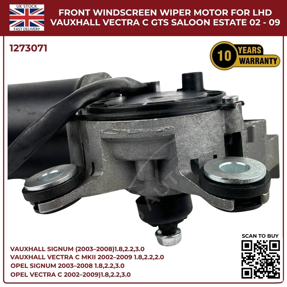 Front Windscreen Wiper Motor LHD For Opel Signum 2003‑2008 / Vauxhall Vectra C 2002‑2009 | Part 1273071