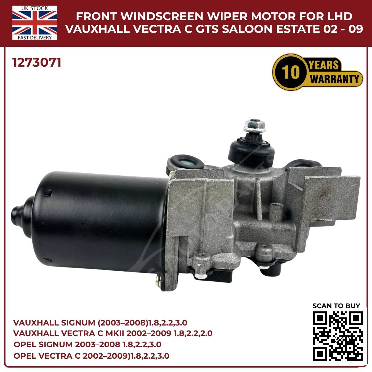 Front Windscreen Wiper Motor LHD For Opel Signum 2003‑2008 / Vauxhall Vectra C 2002‑2009 | Part 1273071