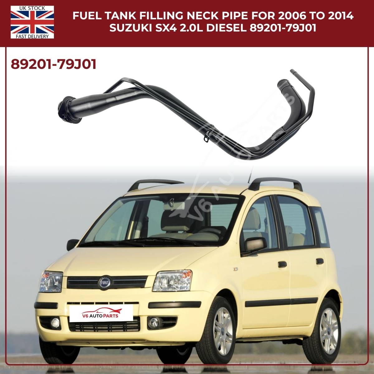 Fuel Tank Filler Neck Pipe 89201-79J01 – Fits 2006–2014 Suzuki SX4 & Fiat Sedici (Diesel, OEM Replacement)