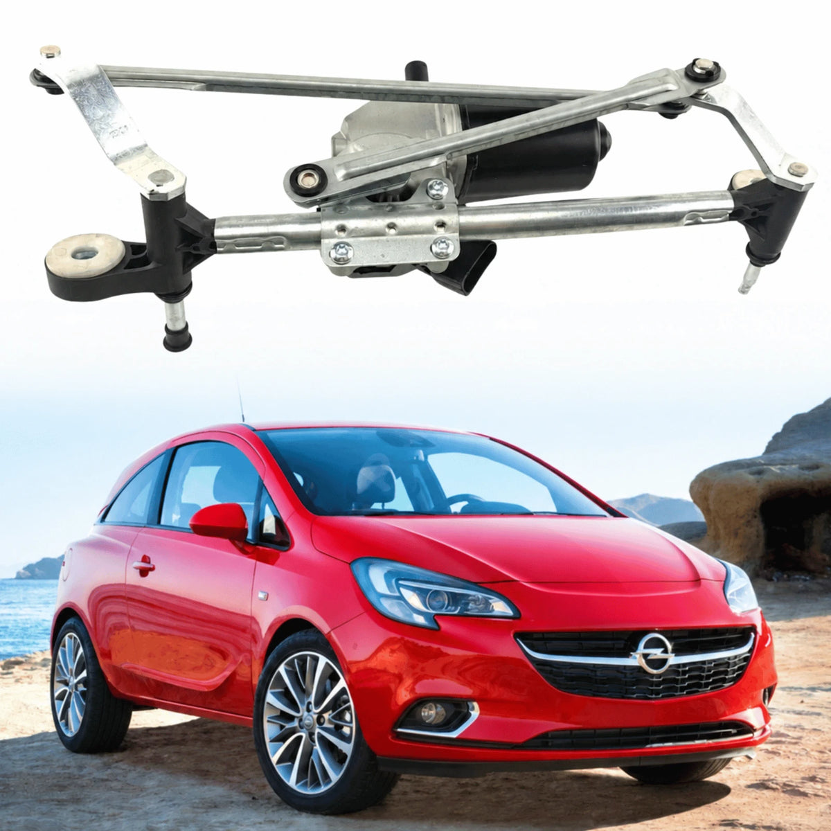 image of Replacement Front Wiper Motor and Linkage Bar for Vauxhall Corsa E 367546129