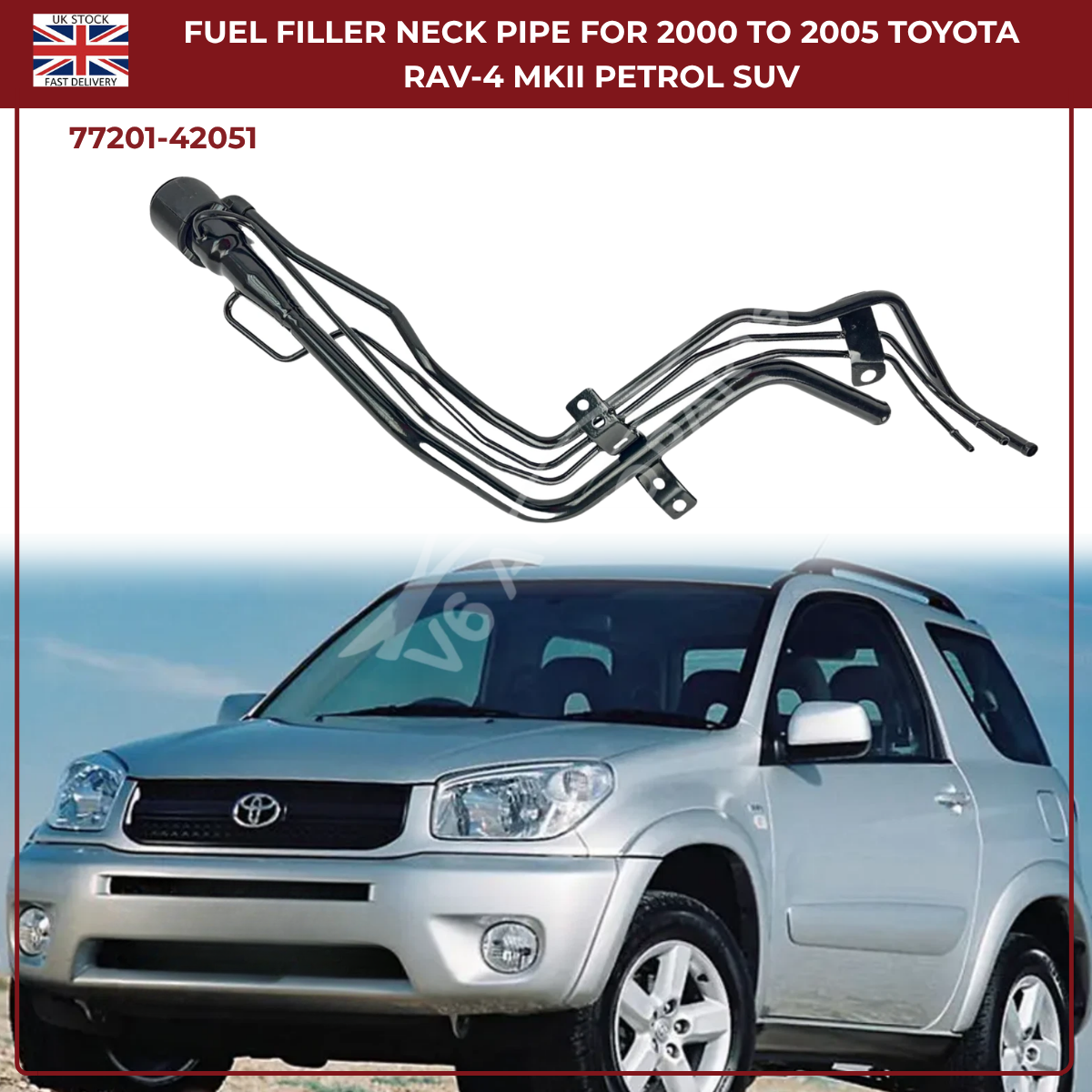 Fuel Tank Filler Neck Pipe For Toyota RAV4 MkII 2.0L Petrol (2000–2005) | OEM Ref 77201‑42051
