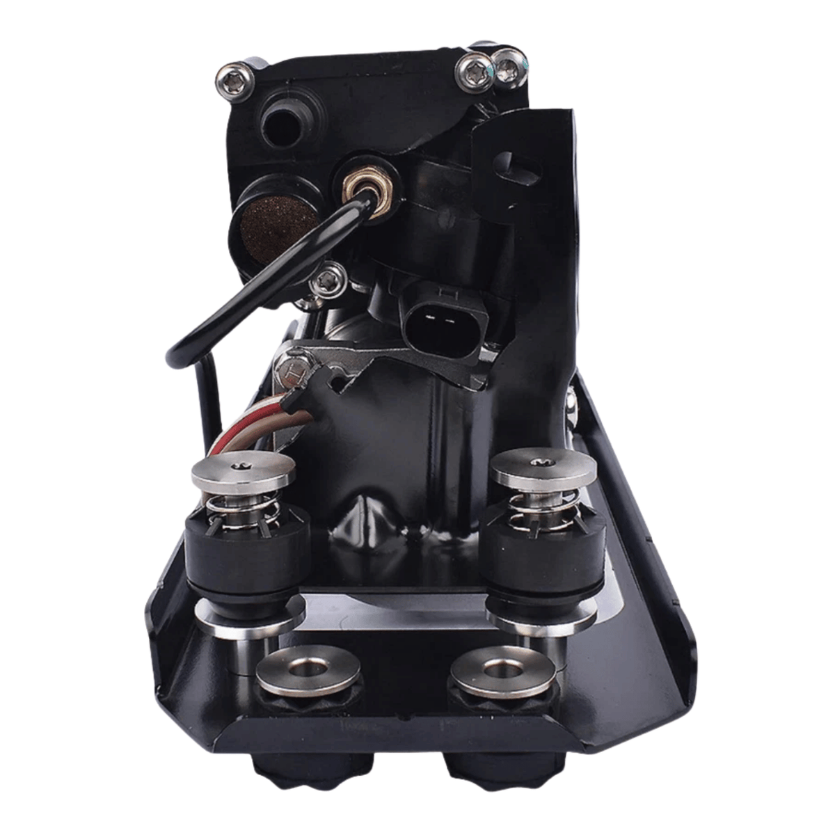 Image of air suspension compressor pump with valve block for BMW 5 and 7 Series