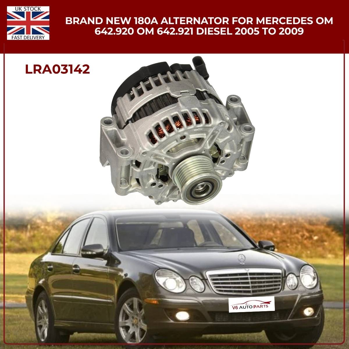 Mercedes E‑Class W211 Alternator 180A 14V (Fits OM642.920 / OM642.921 Diesel)
