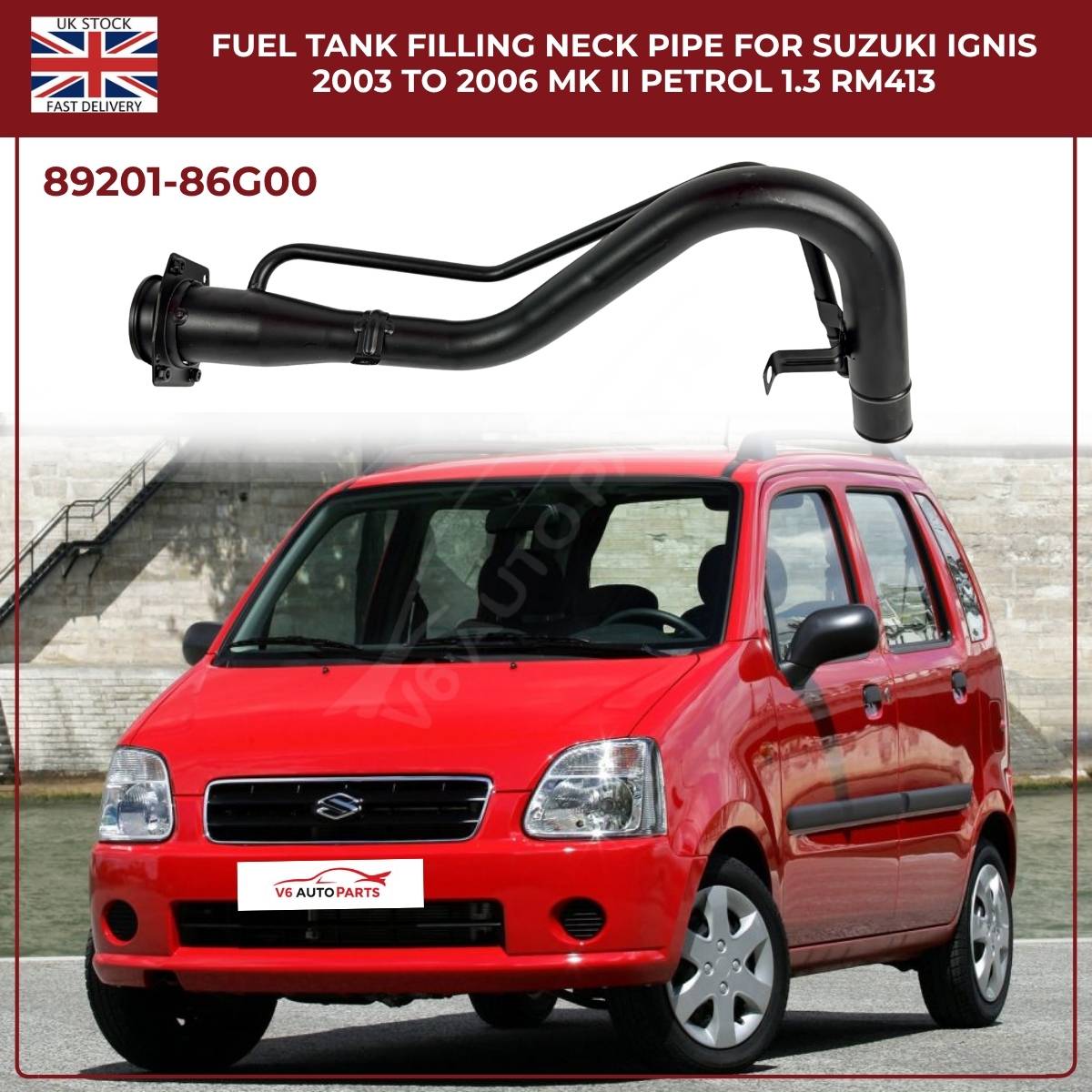 Fuel Tank Filler Neck Pipe 89201-86G00 – Fits Suzuki Ignis MK2 (2003–2006) Petrol & Subaru Justy (2003–2008)