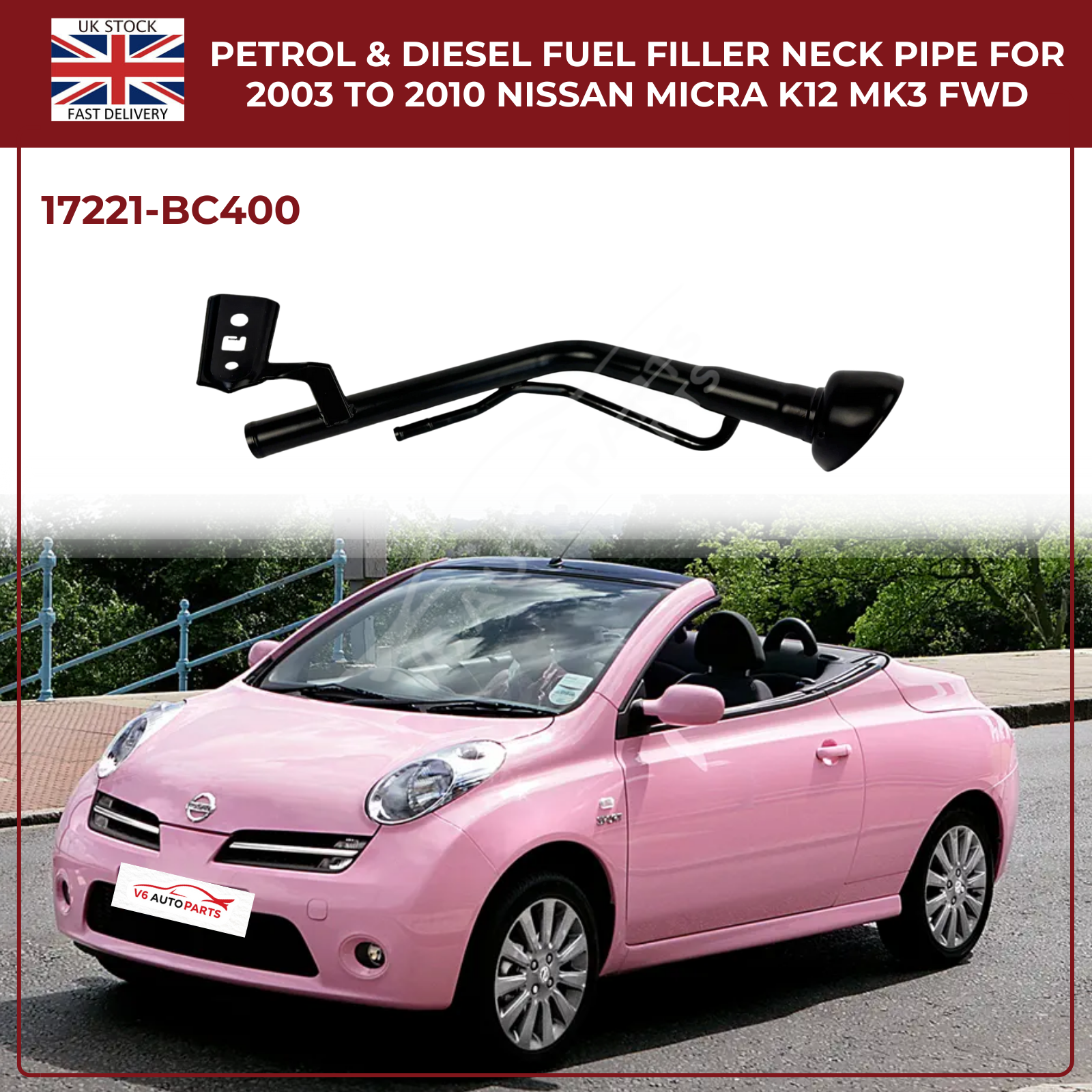 Fuel Tank Filler Neck Pipe – Fits Nissan Micra K12 (2002–2010) | OEM Replacement 17221-BC400