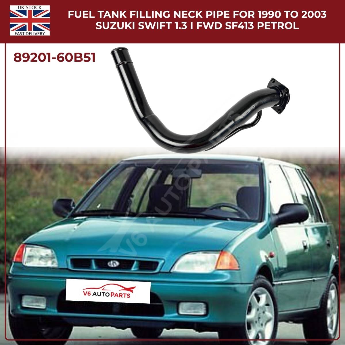 Fuel Tank Filler Neck Pipe For Suzuki Swift 1.3 (1990–2003) & Subaru Justy Mk2 1.3 Petrol – OEM‑Spec Replacement