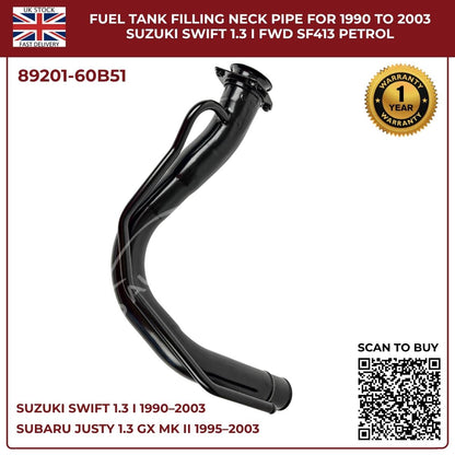 Fuel Tank Filler Neck Pipe For Suzuki Swift 1.3 (1990–2003) & Subaru Justy Mk2 1.3 Petrol – OEM‑Spec Replacement