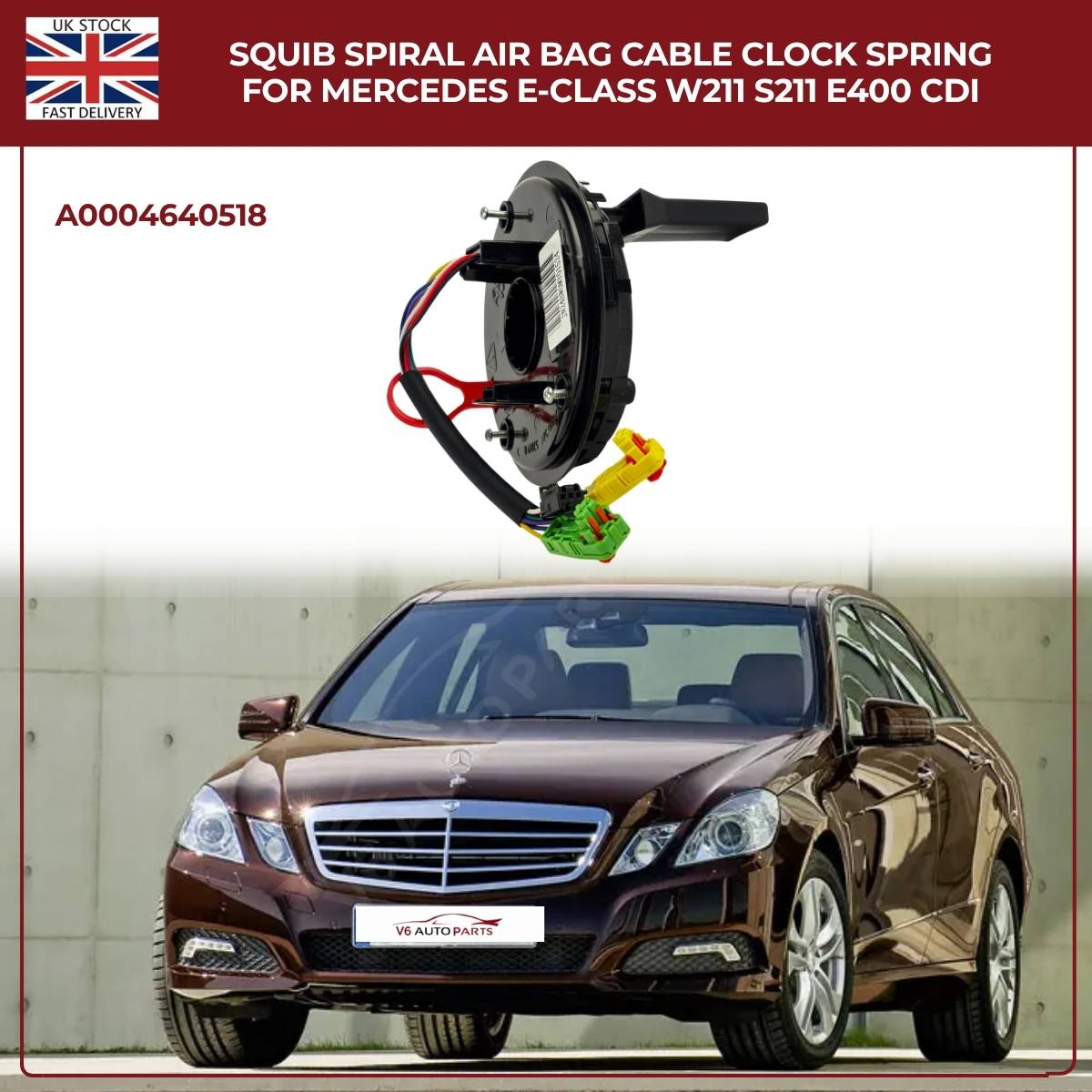 Airbag Clock Spring Spiral Cable A0004640518 for Mercedes-Benz E-Class, G-Class & Maybach