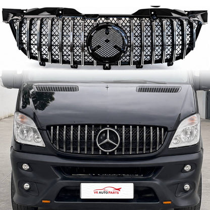 Front Radiator Grille Silver Chrome – Mercedes Sprinter W906 MK2 Pre‑Facelift 2009‑2013