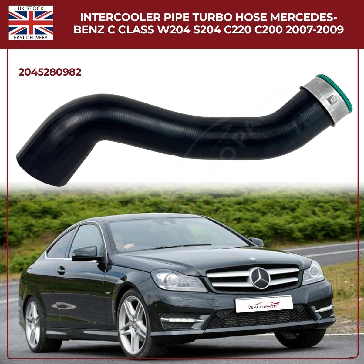 Intercooler Pipe Turbo Hose Mercedes-Benz C Class W204 S204 C220 C200 2007-2009