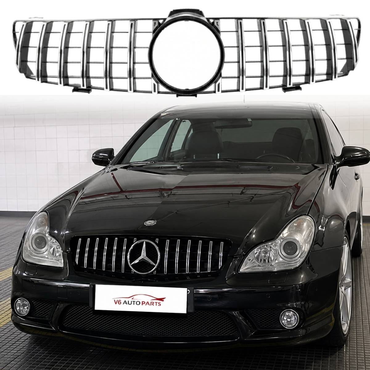Front Bumper GT Panamericana Chrome Grille for Mercedes-Benz CLS-Class C219 (2005–2008) CLS300d | OEM-Style Fit