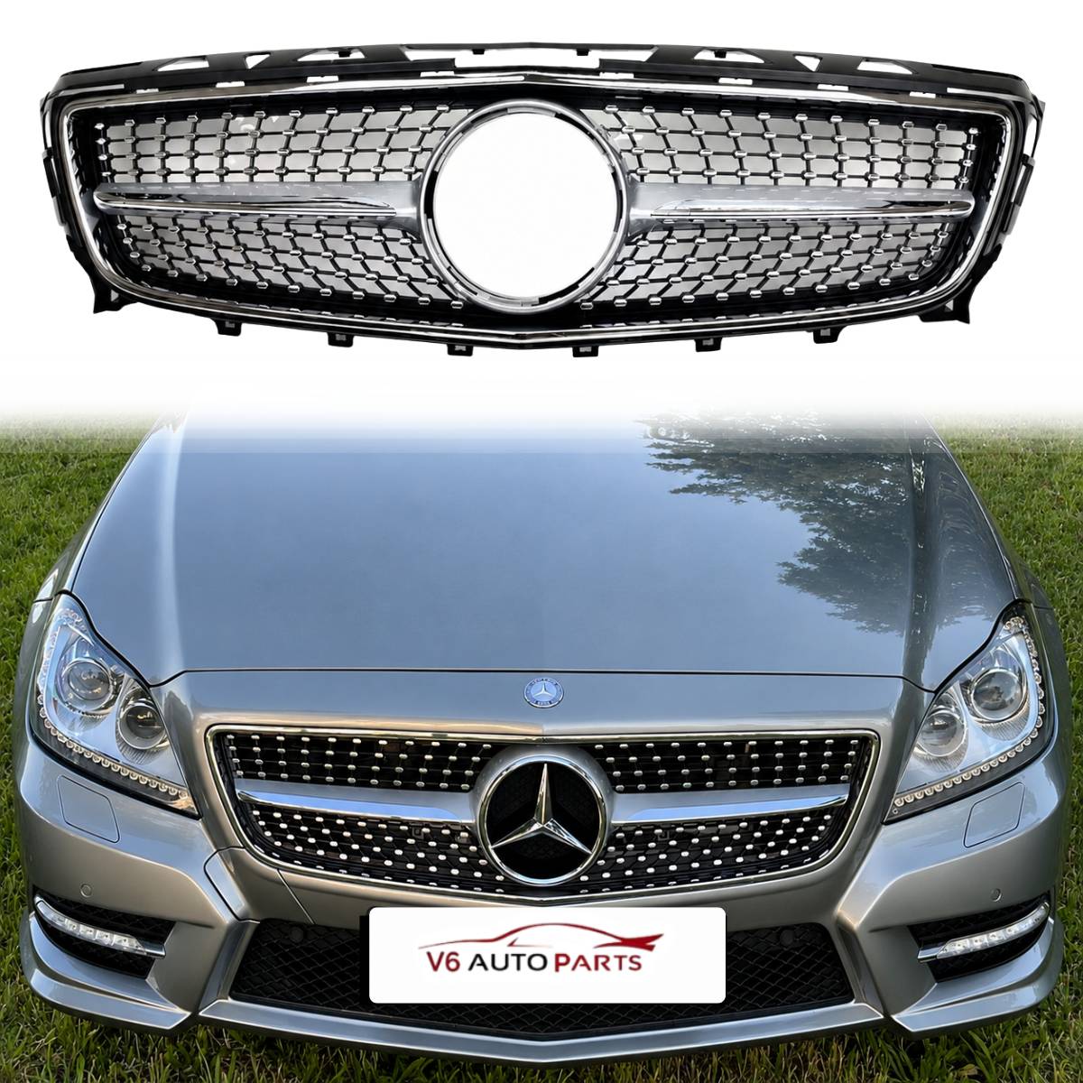 For Mercedes-Benz CLS-Class W218 Front Bumper Grille – Pre-Facelift 2011‑2014 (Fits CLS350, CLS500, CLS550, CLS400, CLS53)