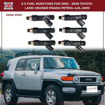 6x Fuel Injector Set 23250-31010 – Fits 2002–2009 Toyota Hilux Surf 4.0L V6 Petrol AWD/RWD