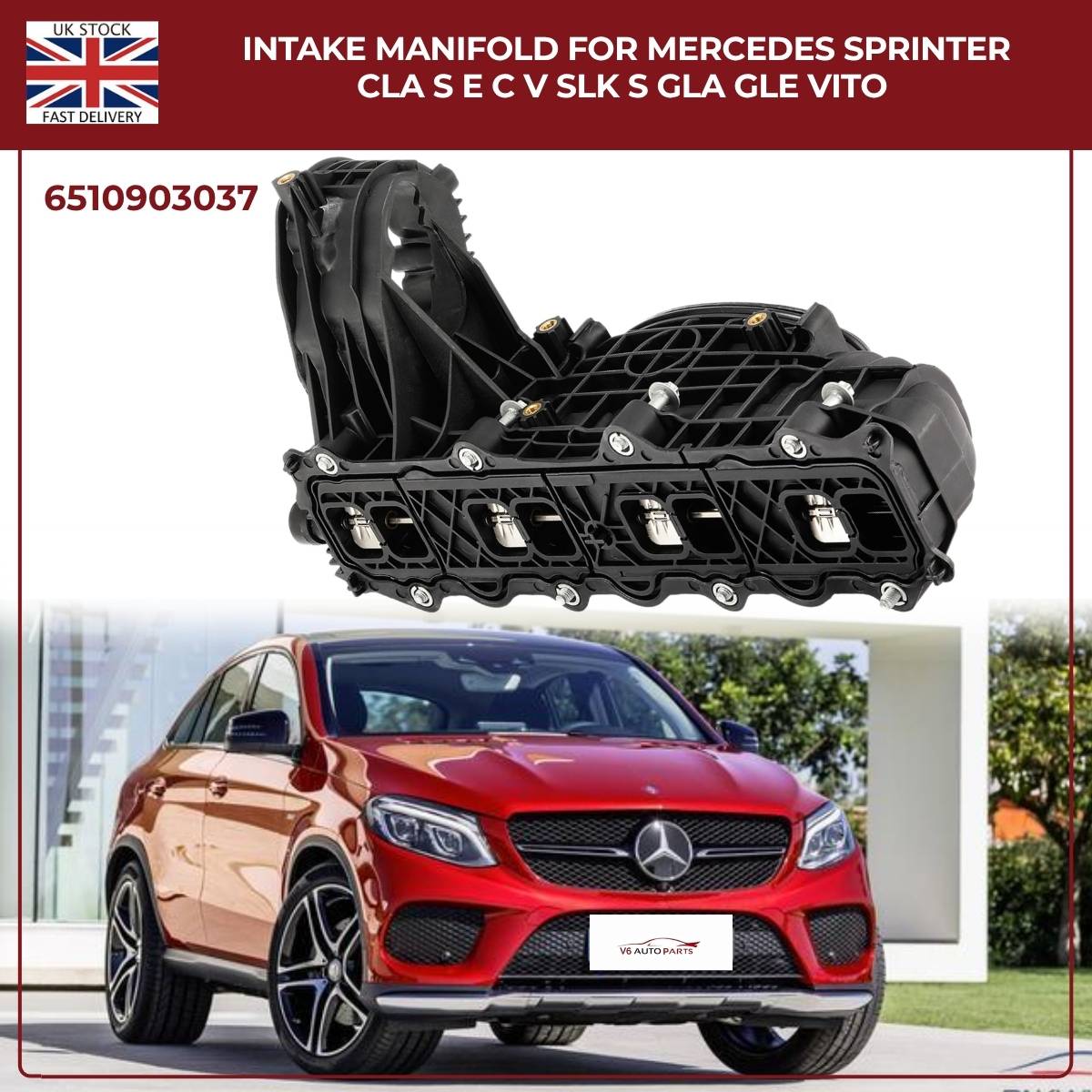 Intake Manifold OEM 6510903037 – Mercedes Sprinter, CLA, S-Class, E-Class, C-Class, Vito, SL, GLA, GLE