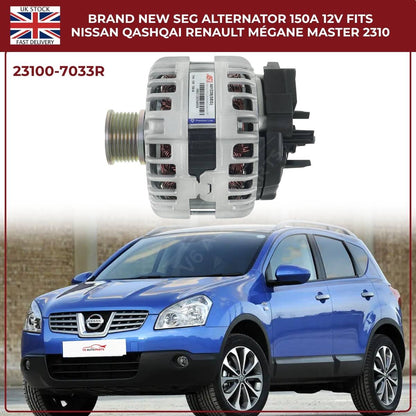 Alternator 23100‑7033R 12V 150A – Renault Master MK3, Vauxhall Movano B MK2, Nissan NV400