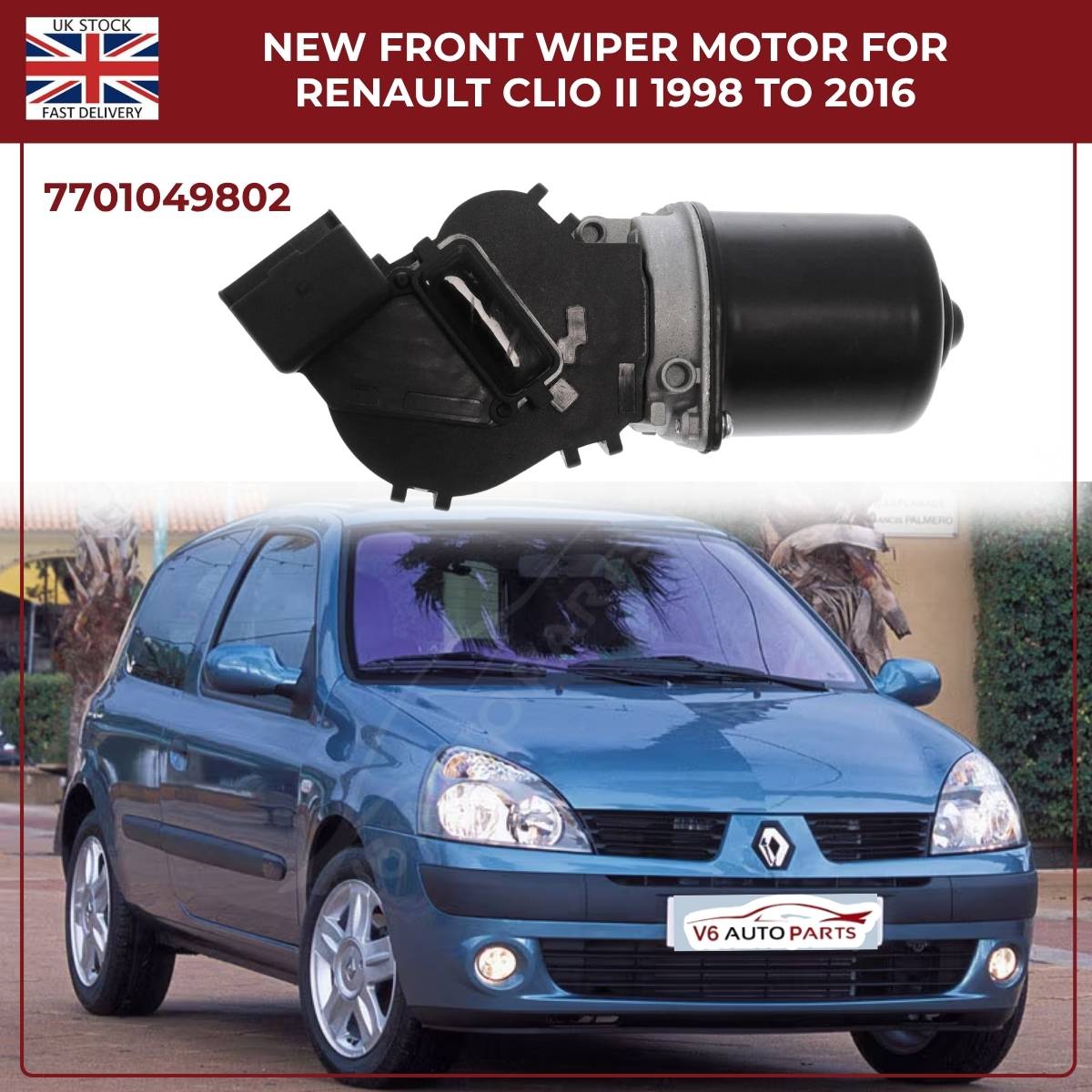 Front Windscreen Wiper For Renault Mégane II  Motor (2003–2009) – OEM Ref 7701054828