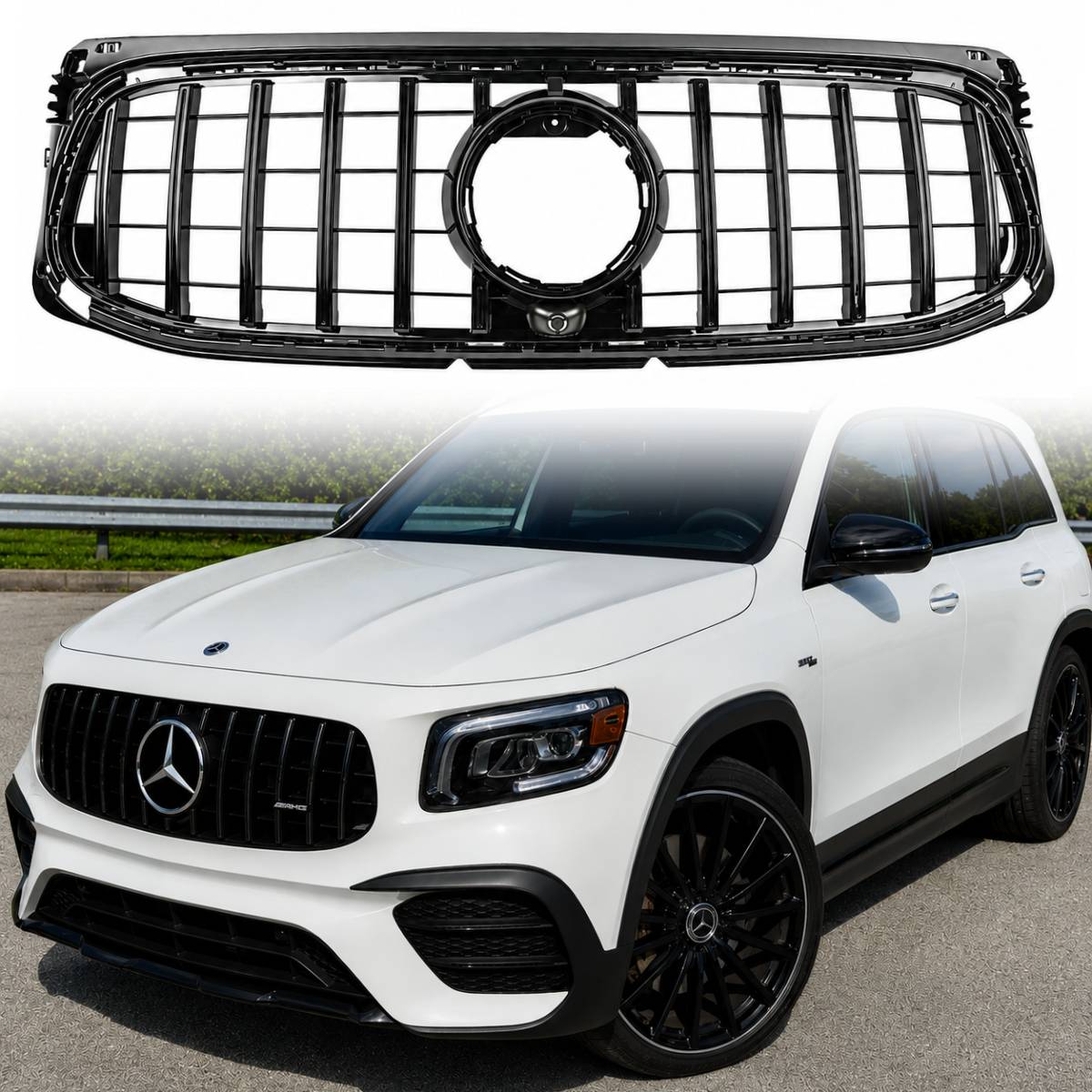 Front Bumper Panamericana Black Grille for Mercedes-Benz GLB-Class X247 (2019–2024) AMG-Line GT | Fits GLB35 & Compatible Models