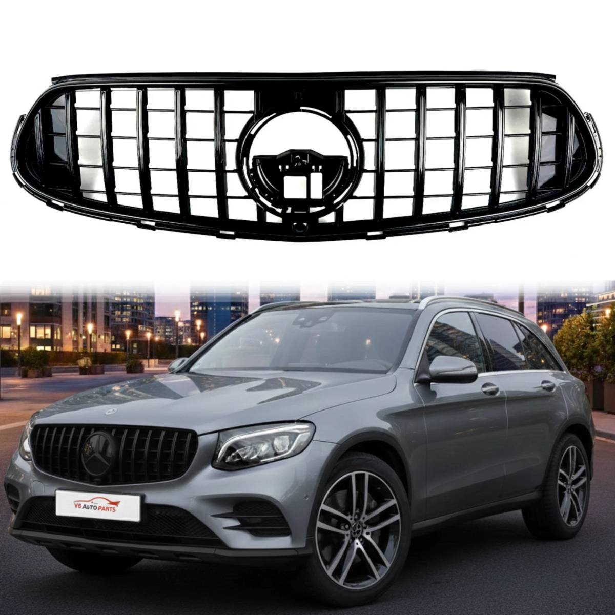 For Mercedes-Benz GLC-Class X254/C254 Front Radiator Black Sport AMG Line Grille (GLC43, 2023–2025)