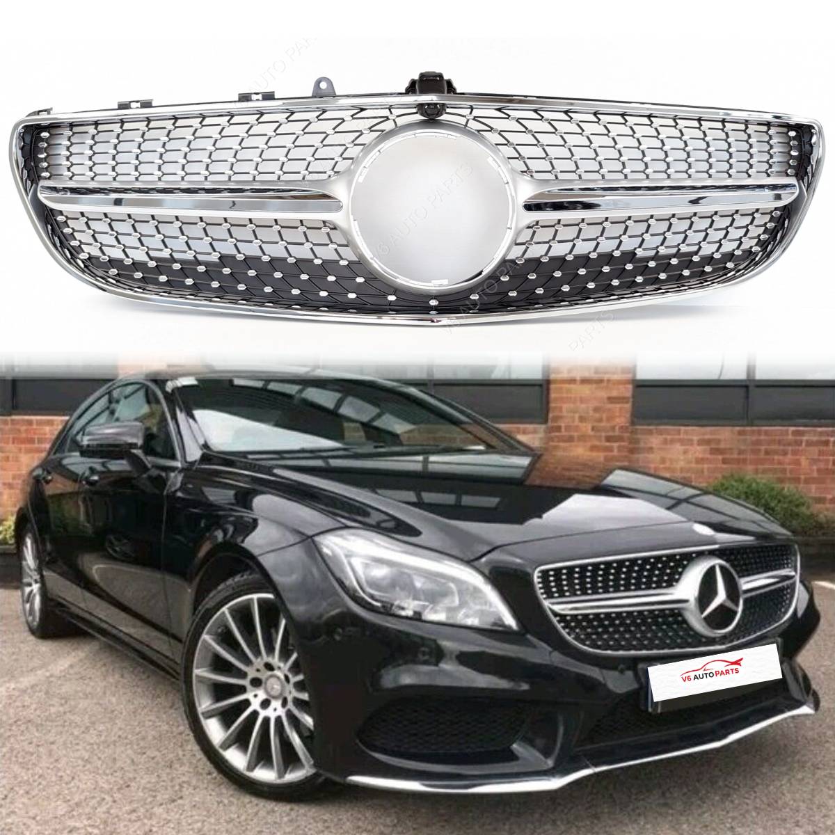 For Mercedes CLS-Class C218 Coupe Front Bumper Grille – Fits CLS320, CLS350d, CLS53 (2014–2018 Facelift)