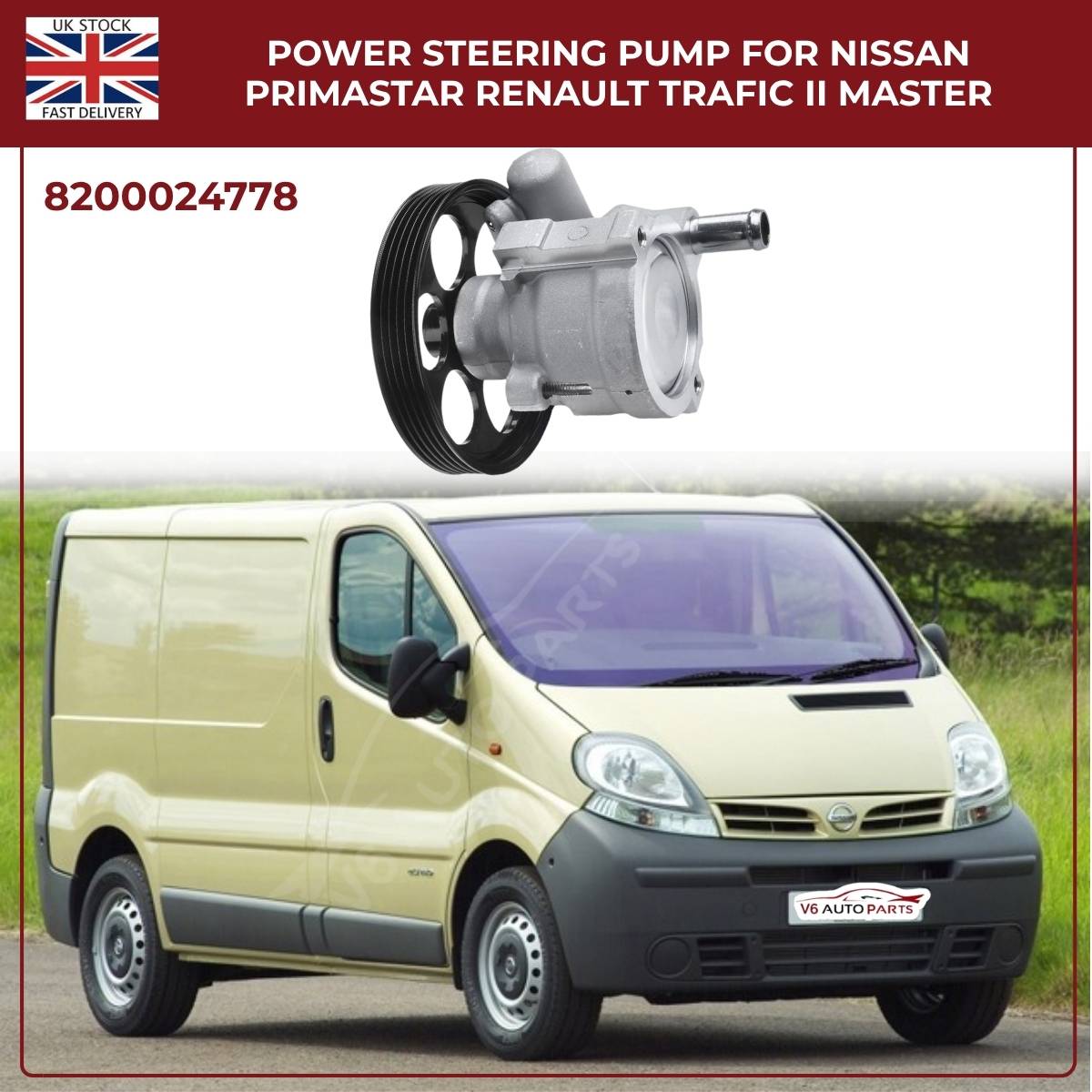 Power Steering Pump For Renault Trafic Laguna, Vauxhall Vivaro, Nissan Primastar