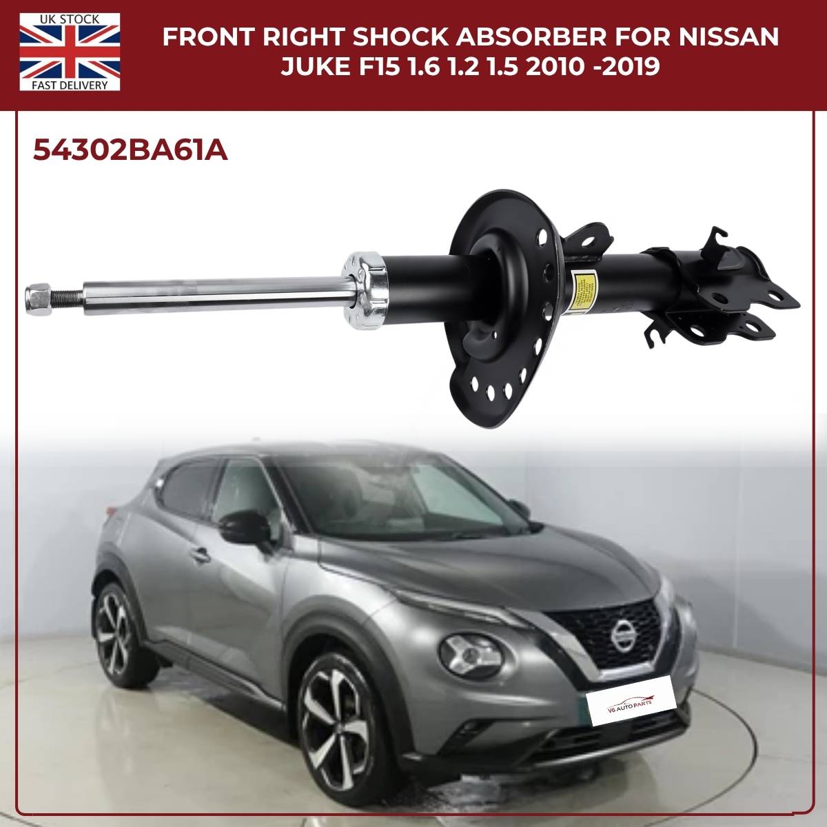 Front Right Shock Absorber – Nissan Juke F15 1.2 / 1.5 / 1.6 (2010–2019) OEM 54302BA61A