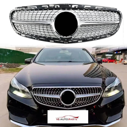 For Mercedes E‑Class W212 Diamond Front Grille – AMG Facelift E250 (2013–2016)
