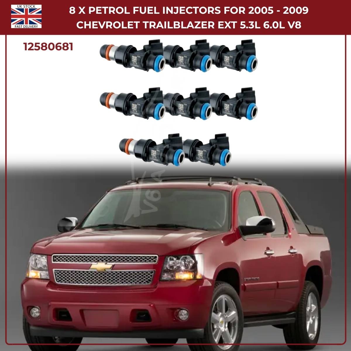 8x Fuel Injectors – Fits 2007–2010 Chevrolet Silverado 1500 / 2500HD / 3500HD – OEM Replacement