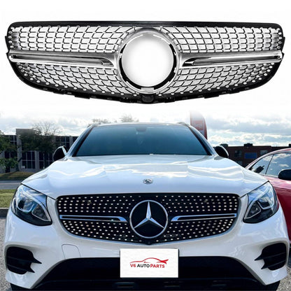 Frontstoßstangengrill für Mercedes 2015–2019 GLC-Klasse X253 GLC300 GLC350 Diamond 
