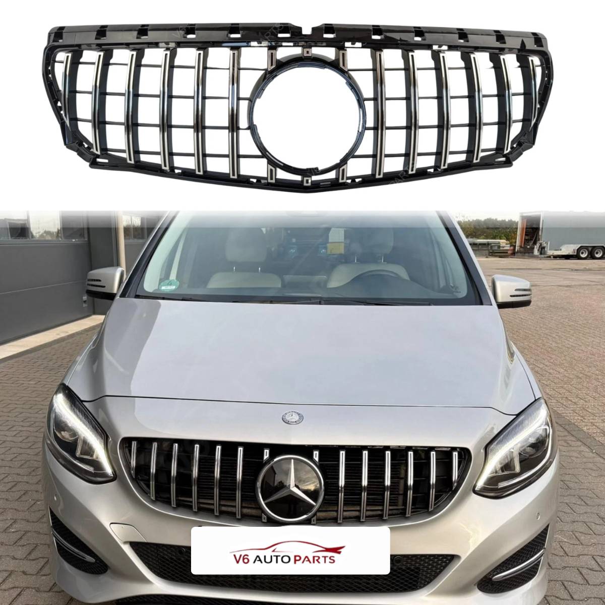 Frontstoßstangengrill Chrom für Mercedes B-Klasse 2011 bis 2014 W246 B250 Panamericana GT 