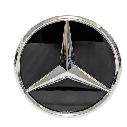 Mercedes Front Grille Emblem – Chrome 3D Star Flat Badge (A220, E250, CLA, S, C, B‑Class)
