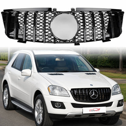 For Mercedes M-Class W164 GT Front Grille Gloss Black (ML320/ML350, 2005–2008 Pre-Facelift)