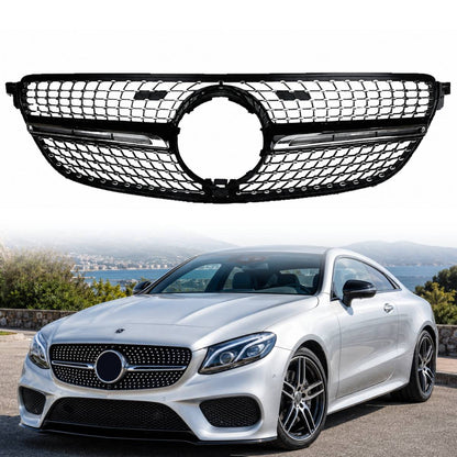 Front Radiator AMG Diamond Style Black on Chrome Fin Grille – Fits Mercedes-Benz GLE-Class W292/C292 (2015–2018)
