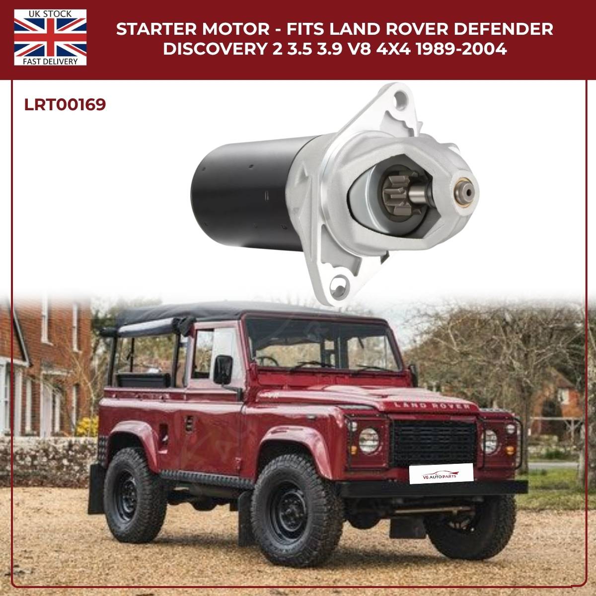 Starter Motor for Land Rover Defender & Discovery V8 (3.5, 3.9, 4.0) – 1989‑2004 | OEM Replacement