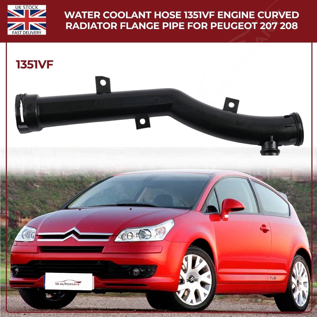 Water Coolant Hose  1351VF – Rear Right Engine Radiator Pipe for Peugeot & Citroën