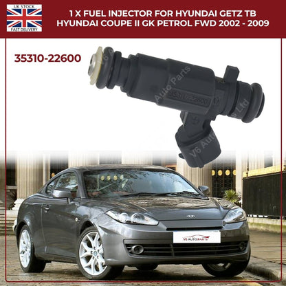 1 x Fuel Injector 35310‑22600 – Fits 2002‑2009 Hyundai Getz TB & Coupe II GK Petrol FWD