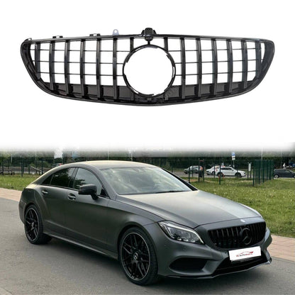 For Mercedes-Benz CLS-Class X218 W218 Front Radiator GT Panamericana Grille – Black (2014–2018, Fits CLS260 & CLS63 AMG Look)