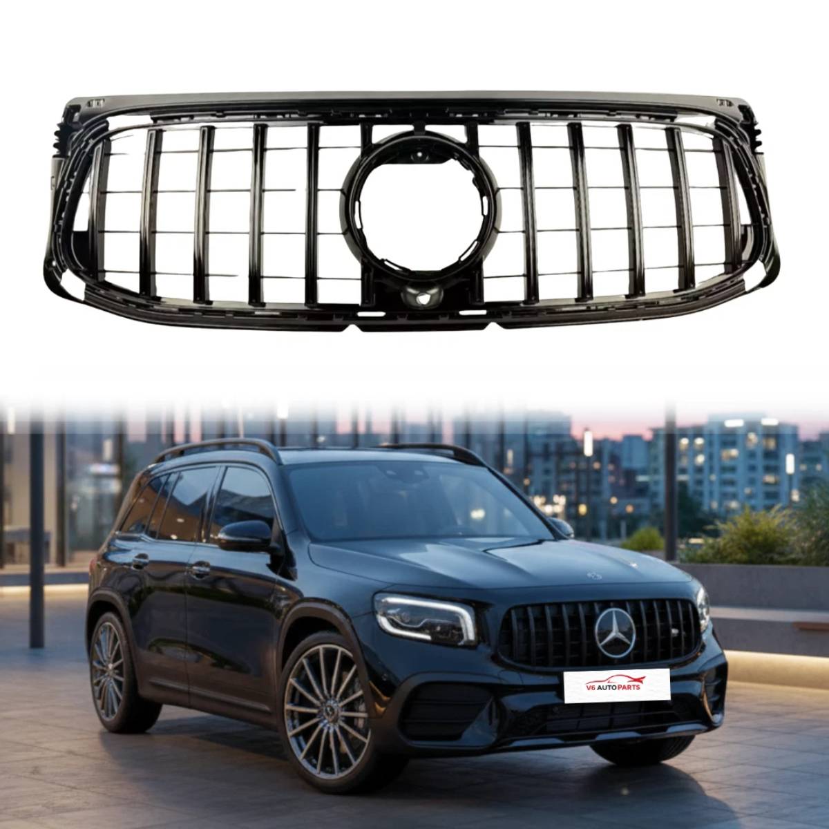 Front Bumper Panamericana Black Grille for Mercedes-Benz GLB-Class X247 (2019–2024) AMG-Line GT | Fits GLB35 & Compatible Models