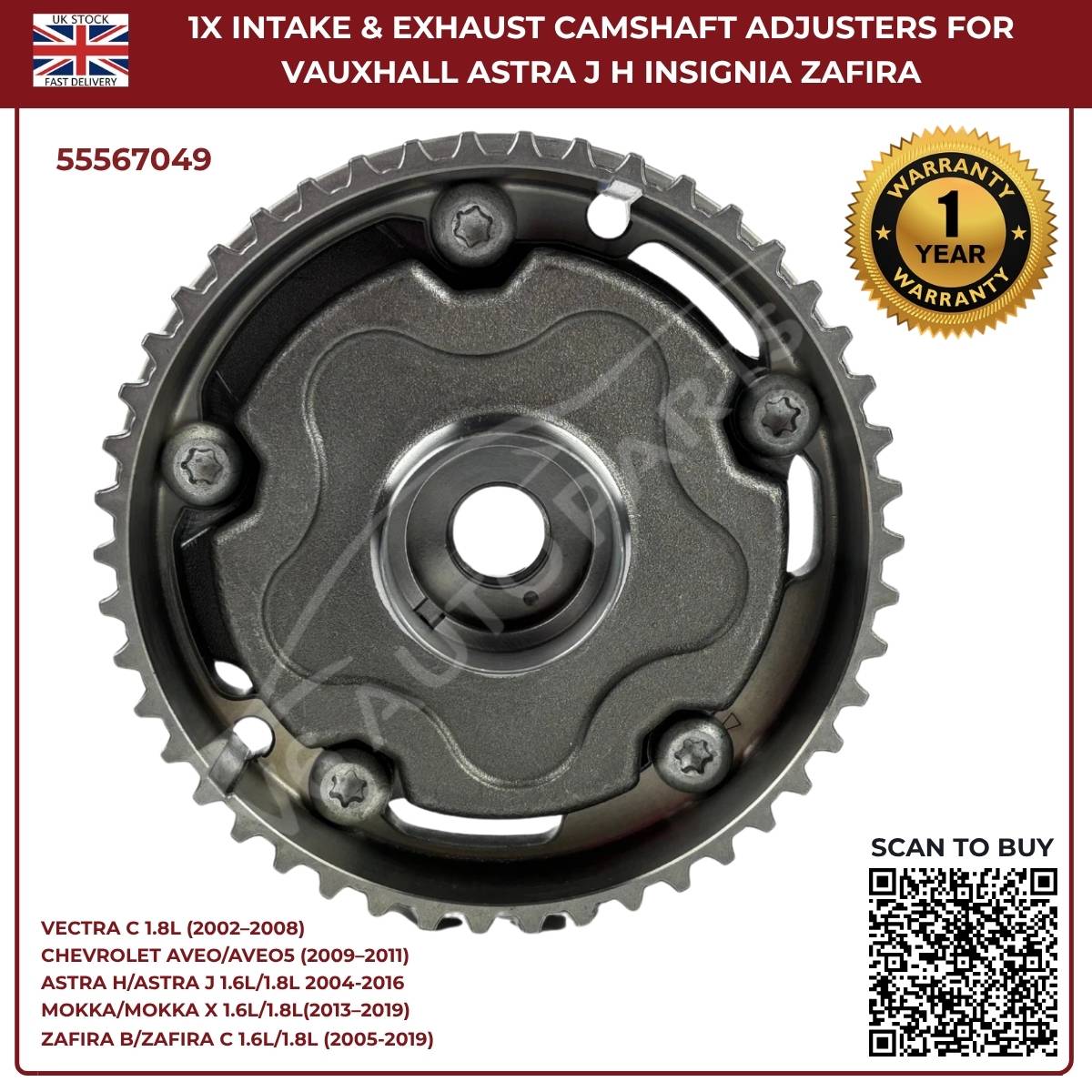 Camshaft Gear & Timing Adjuster 55567049 for Vauxhall Vectra C 1.8 (2002–2008)